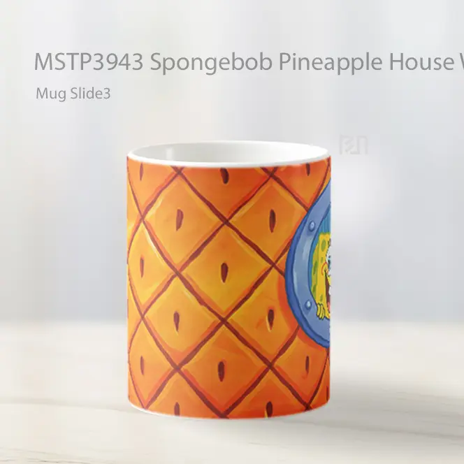 Spongebob Pineapple House Window Peek Mug Gelas Keramik MSTP3943 - All-side / Desain