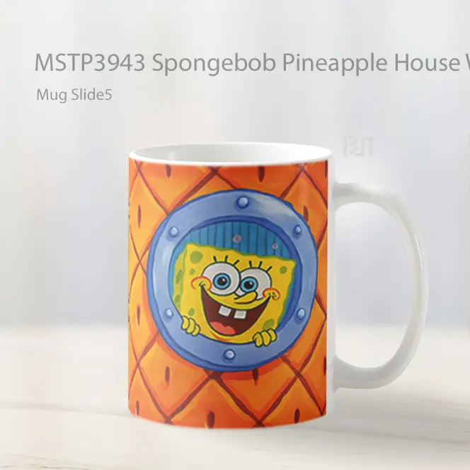 Spongebob Pineapple House Window Peek Mug Gelas Keramik MSTP3943 - All-side / Desain
