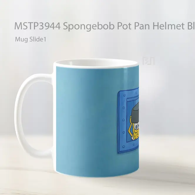Spongebob Pot Pan Helmet Blue Mug Gelas Keramik MSTP3944 - All-side / Desain