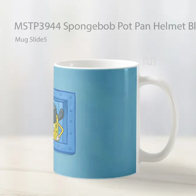 Spongebob Pot Pan Helmet Blue Mug Gelas Keramik MSTP3944 - All-side / Desain