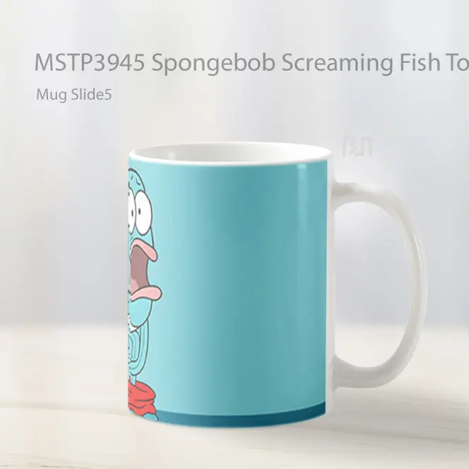 Spongebob Screaming Fish Toilet Scene Mug Gelas Keramik MSTP3945 - All-side / Desain