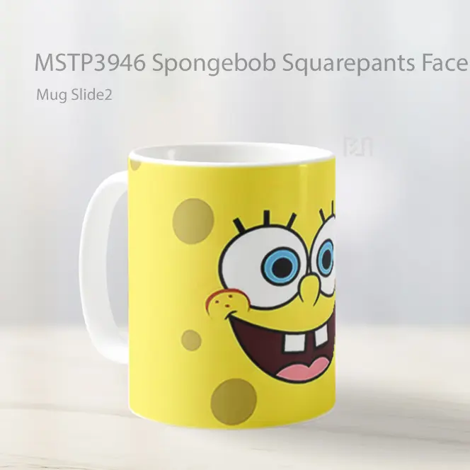 Spongebob Squarepants Face Mug Gelas Keramik MSTP3946 - All-side / Desain