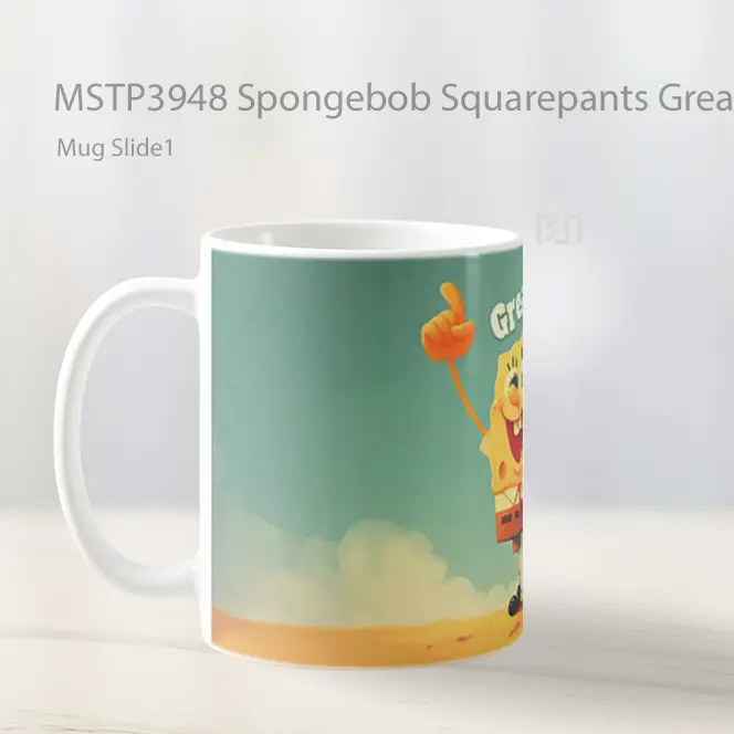 Spongebob Squarepants Great Job Mug Gelas Keramik MSTP3948 - All-side / Desain