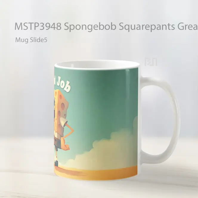 Spongebob Squarepants Great Job Mug Gelas Keramik MSTP3948 - All-side / Desain