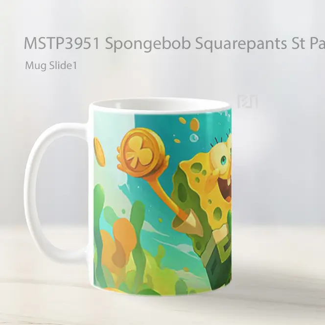 Spongebob Squarepants St Patricks Day Mug Gelas Keramik MSTP3951 - All-side / Desain