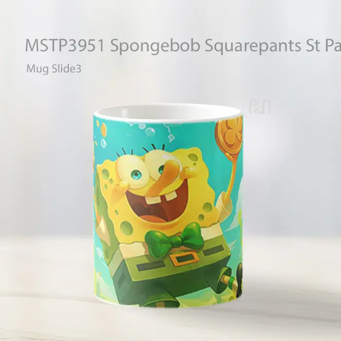 Spongebob Squarepants St Patricks Day Mug Gelas Keramik MSTP3951 - All-side / Desain