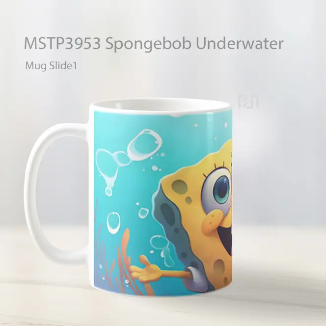 Spongebob Underwater Mug Gelas Keramik MSTP3953 - All-side / Desain