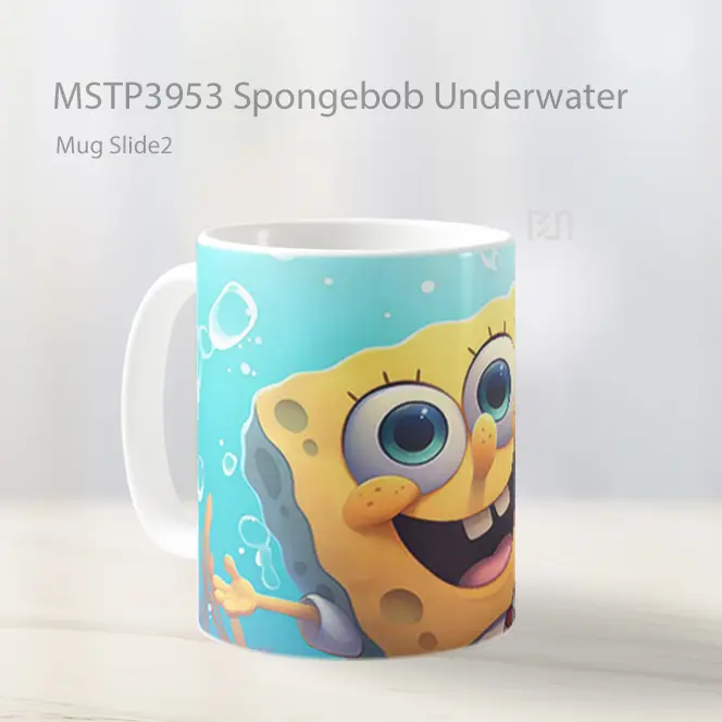 Spongebob Underwater Mug Gelas Keramik MSTP3953 - All-side / Desain