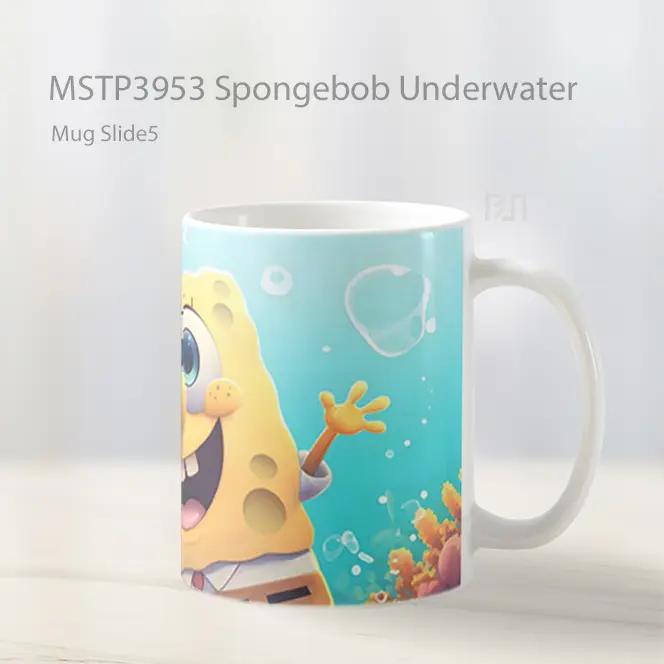 Spongebob Underwater Mug Gelas Keramik MSTP3953 - All-side / Desain