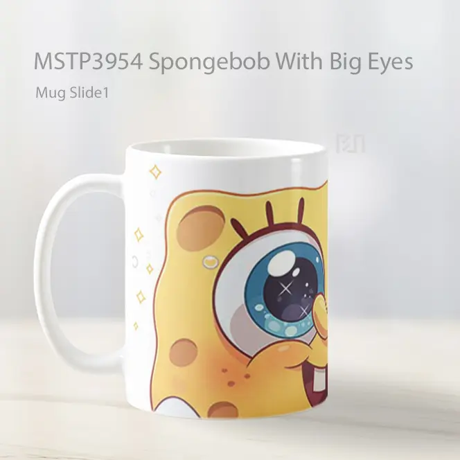 Spongebob With Big Eyes Mug Gelas Keramik MSTP3954 - All-side / Desain