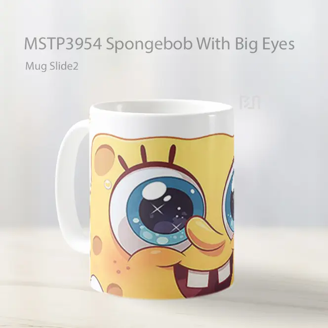 Spongebob With Big Eyes Mug Gelas Keramik MSTP3954 - All-side / Desain