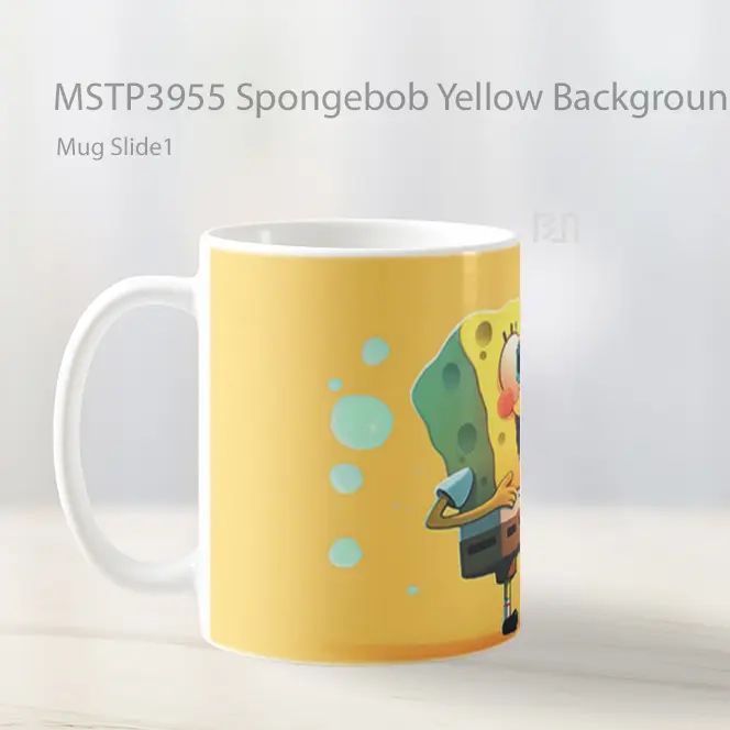 Spongebob Yellow Background Mug Gelas Keramik MSTP3955 - All-side / Desain