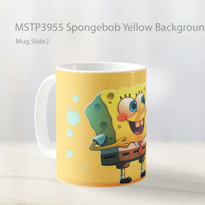 Spongebob Yellow Background Mug Gelas Keramik MSTP3955 - All-side / Desain