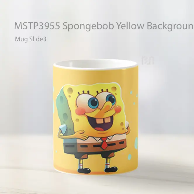 Spongebob Yellow Background Mug Gelas Keramik MSTP3955 - All-side / Desain