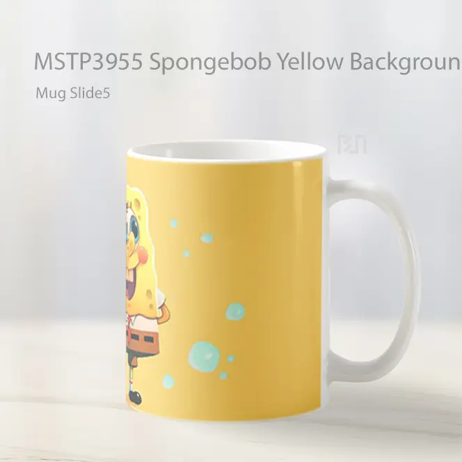 Spongebob Yellow Background Mug Gelas Keramik MSTP3955 - All-side / Desain