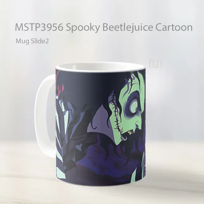 Spooky Beetlejuice Cartoon Mug Gelas Keramik MSTP3956 - All-side / Desain