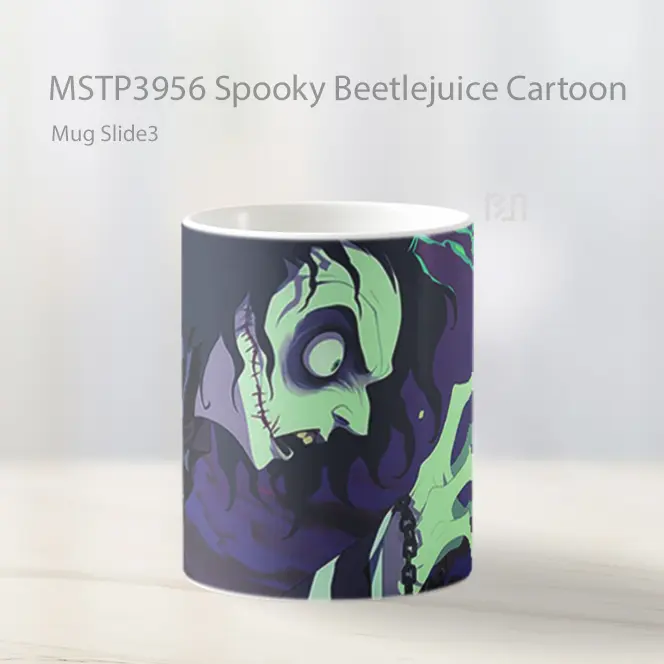 Spooky Beetlejuice Cartoon Mug Gelas Keramik MSTP3956 - All-side / Desain
