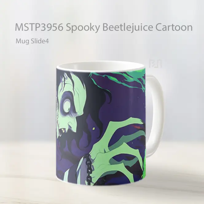 Spooky Beetlejuice Cartoon Mug Gelas Keramik MSTP3956