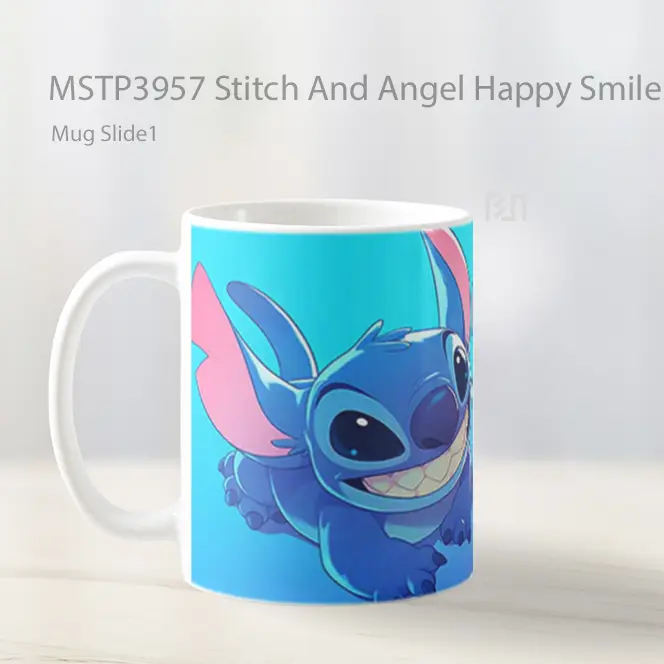 Stitch And Angel Happy Smiles Mug Gelas Keramik MSTP3957 - All-side / Desain