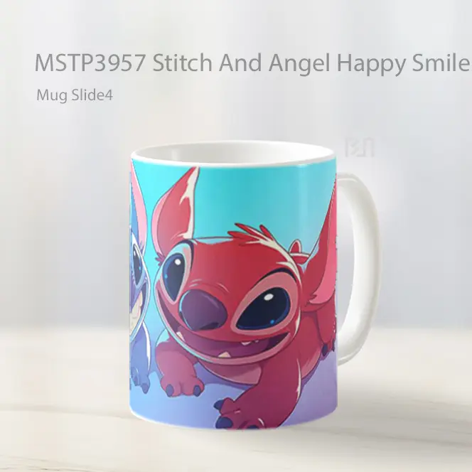 Stitch And Angel Happy Smiles Mug Gelas Keramik MSTP3957