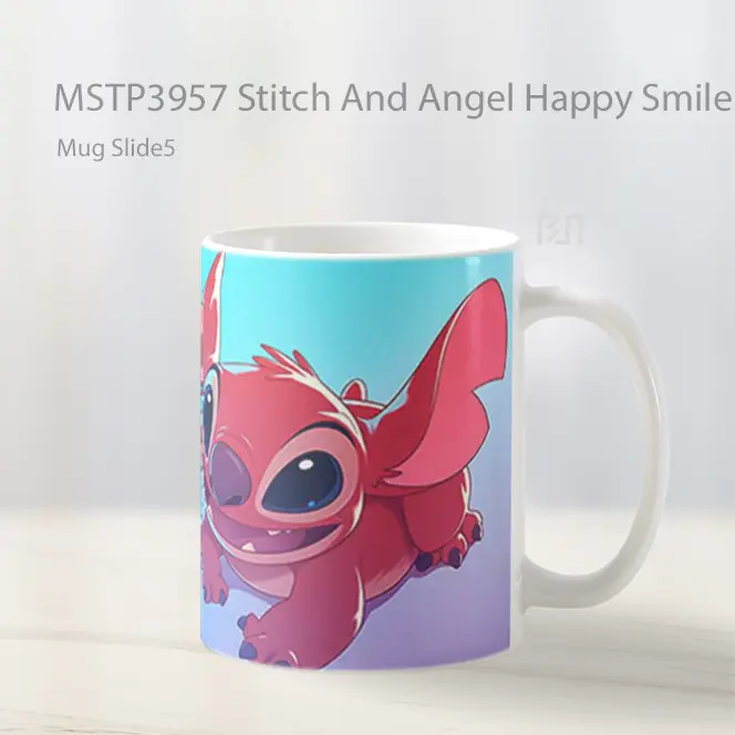 Stitch And Angel Happy Smiles Mug Gelas Keramik MSTP3957 - All-side / Desain