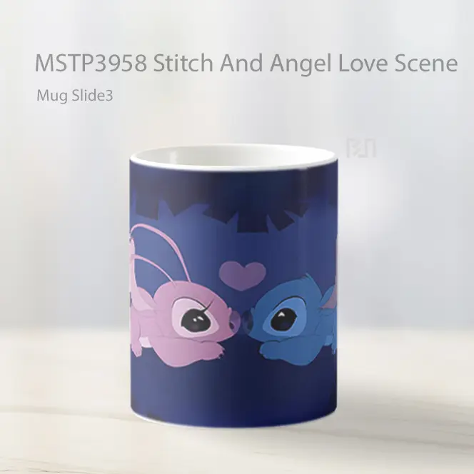 Stitch And Angel Love Scene Mug Gelas Keramik MSTP3958 - All-side / Desain