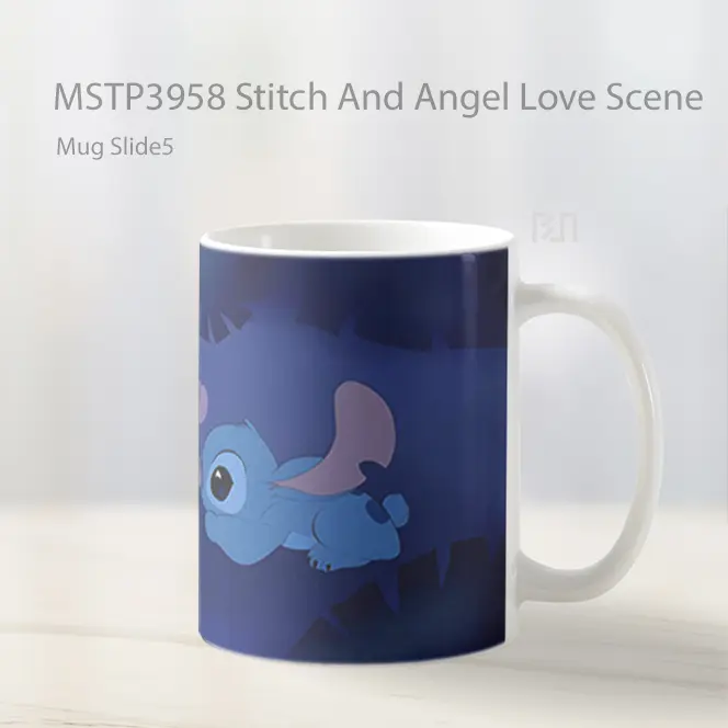Stitch And Angel Love Scene Mug Gelas Keramik MSTP3958 - All-side / Desain