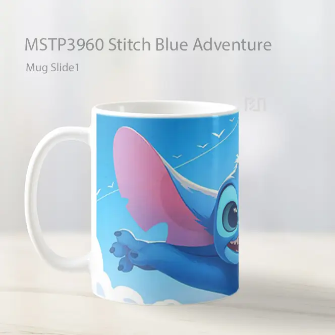 Stitch Blue Adventure Mug Gelas Keramik MSTP3960 - All-side / Desain