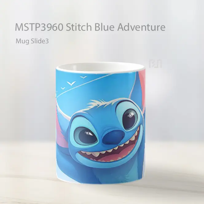 Stitch Blue Adventure Mug Gelas Keramik MSTP3960 - All-side / Desain