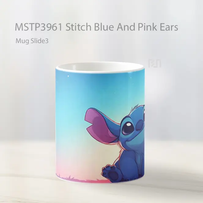 Stitch Blue And Pink Ears Mug Gelas Keramik MSTP3961 - All-side / Desain