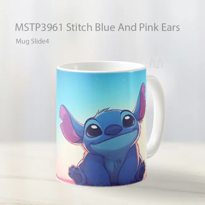 Stitch Blue And Pink Ears Mug Gelas Keramik MSTP3961