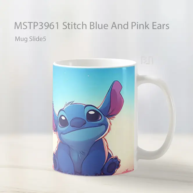 Stitch Blue And Pink Ears Mug Gelas Keramik MSTP3961 - All-side / Desain