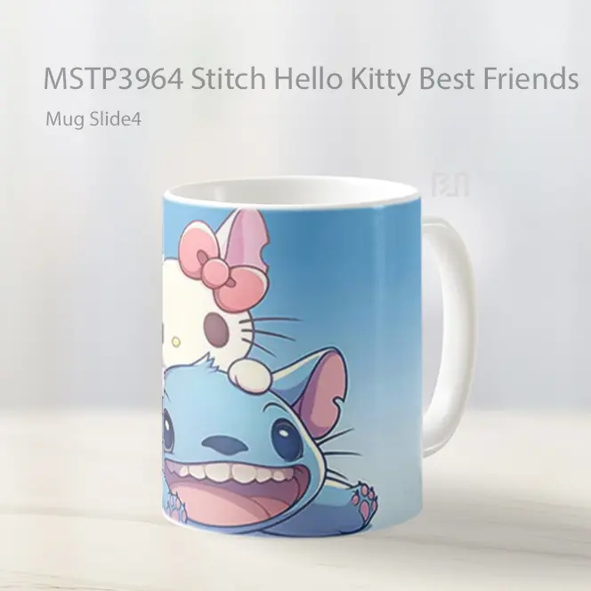 Stitch Hello Kitty Best Friends Mug Gelas Keramik MSTP3964
