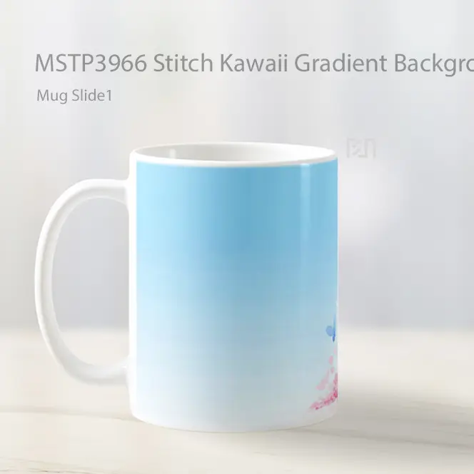 Stitch Kawaii Gradient Background Mug Gelas Keramik MSTP3966 - All-side / Desain
