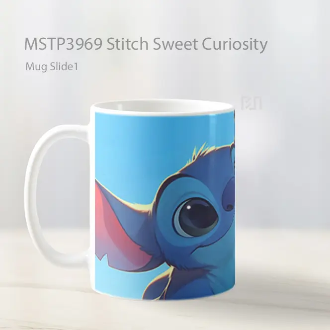 Stitch Sweet Curiosity Mug Gelas Keramik MSTP3969 - All-side / Desain