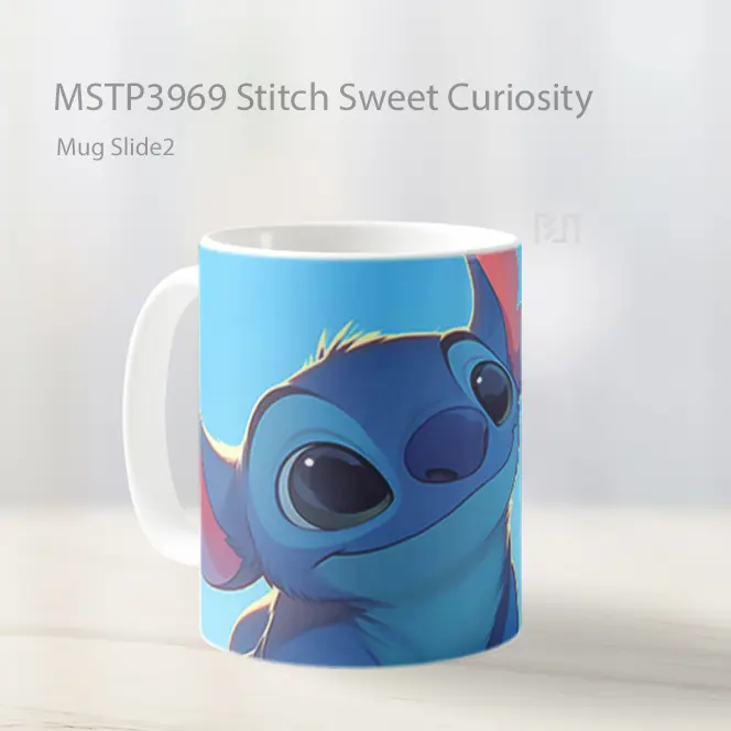 Stitch Sweet Curiosity Mug Gelas Keramik MSTP3969 - All-side / Desain