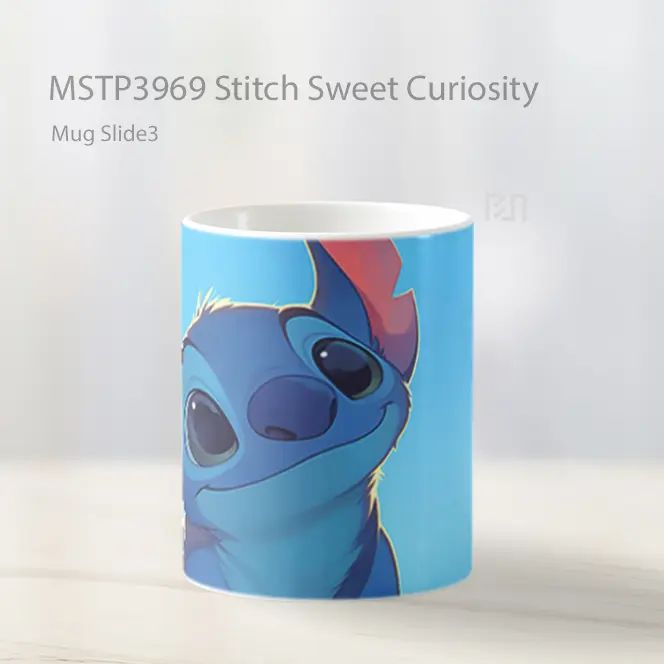 Stitch Sweet Curiosity Mug Gelas Keramik MSTP3969 - All-side / Desain