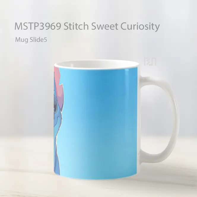 Stitch Sweet Curiosity Mug Gelas Keramik MSTP3969 - All-side / Desain