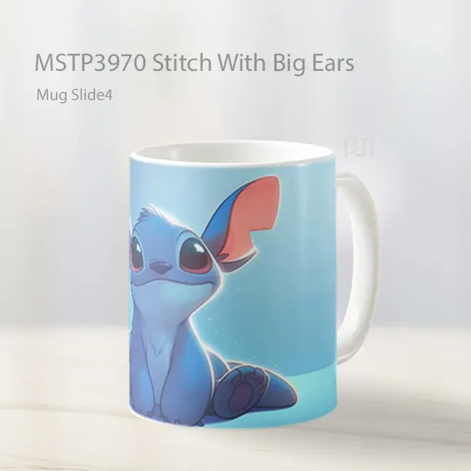 Stitch With Big Ears Mug Gelas Keramik MSTP3970