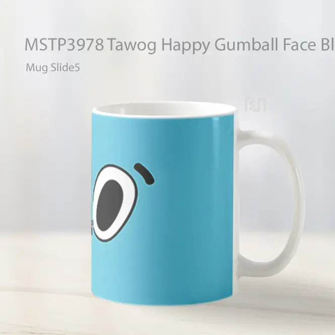 Tawog Happy Gumball Face Blue Mug Gelas Keramik MSTP3978 - All-side / Desain