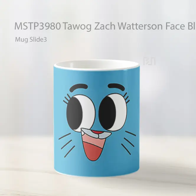 Tawog Zach Watterson Face Blue Mug Gelas Keramik MSTP3980 - All-side / Desain
