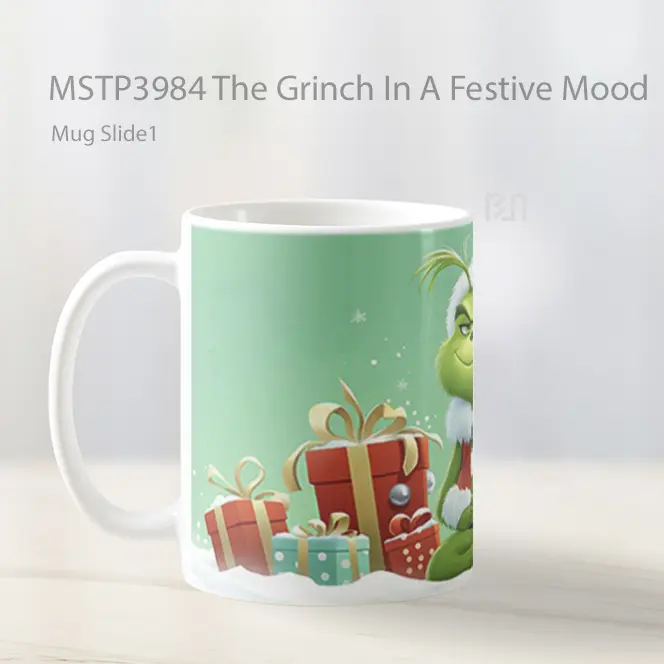 The Grinch In A Festive Mood Mug Gelas Keramik MSTP3984 - All-side / Desain