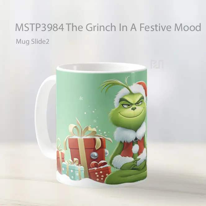 The Grinch In A Festive Mood Mug Gelas Keramik MSTP3984 - All-side / Desain
