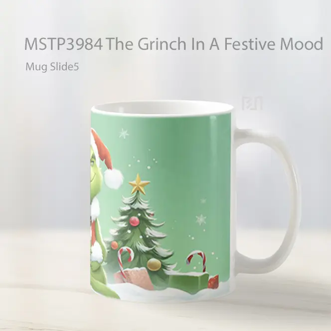 The Grinch In A Festive Mood Mug Gelas Keramik MSTP3984 - All-side / Desain