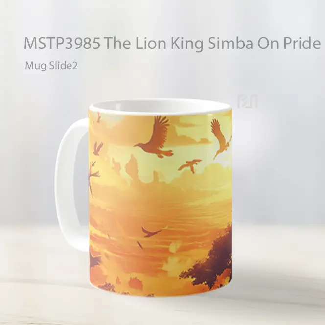 The Lion King Simba On Pride Rock Sunrise Mug Gelas Keramik MSTP3985 - All-side / Desain