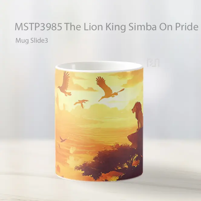 The Lion King Simba On Pride Rock Sunrise Mug Gelas Keramik MSTP3985 - All-side / Desain