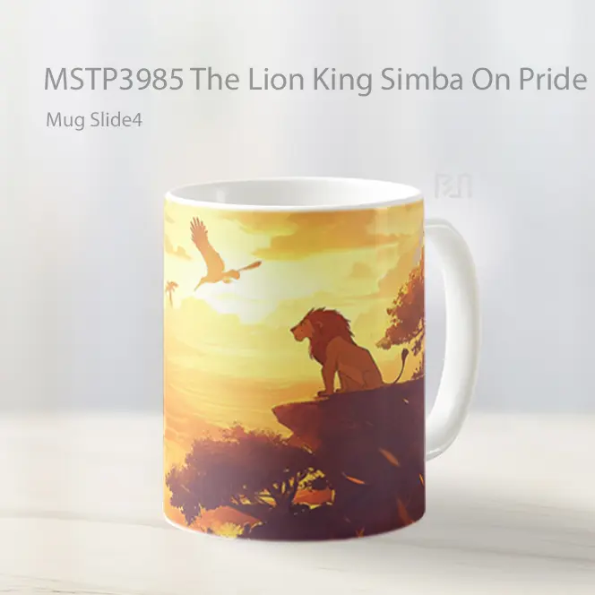 The Lion King Simba On Pride Rock Sunrise Mug Gelas Keramik MSTP3985