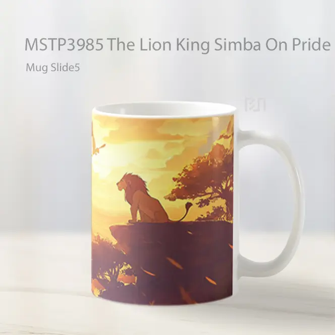 The Lion King Simba On Pride Rock Sunrise Mug Gelas Keramik MSTP3985 - All-side / Desain