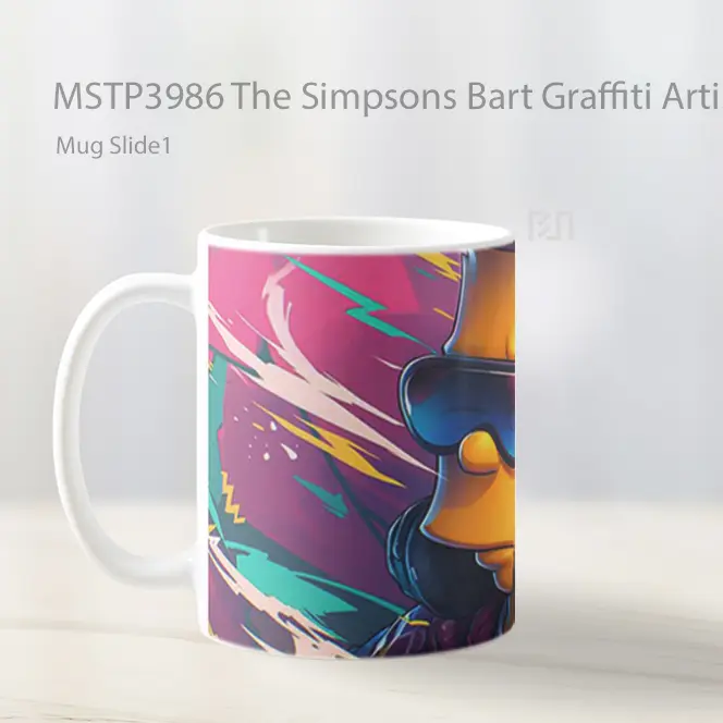 The Simpsons Bart Graffiti Artist Mug Gelas Keramik MSTP3986 - All-side / Desain