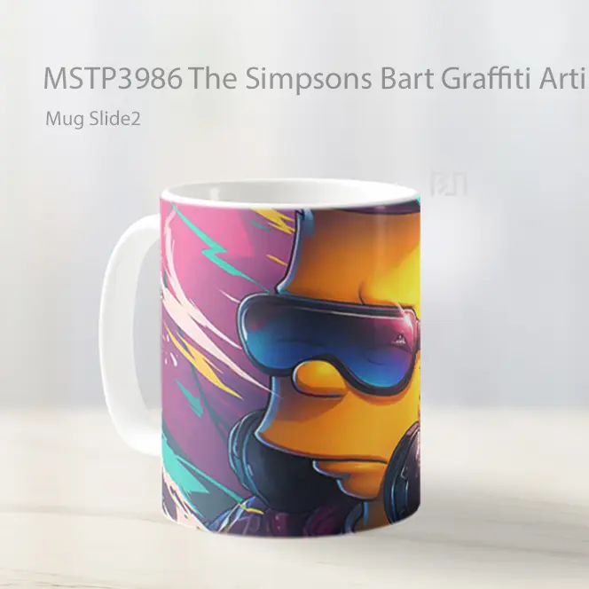 The Simpsons Bart Graffiti Artist Mug Gelas Keramik MSTP3986 - All-side / Desain